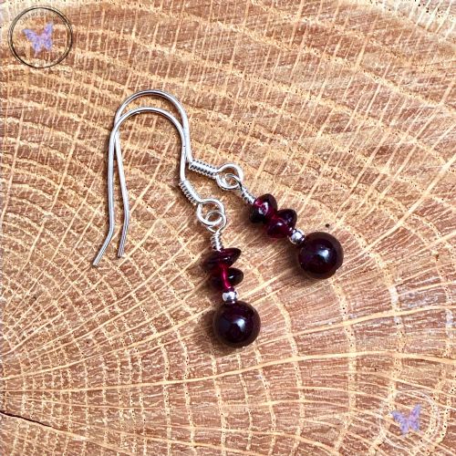 Garnet Bead Earrings